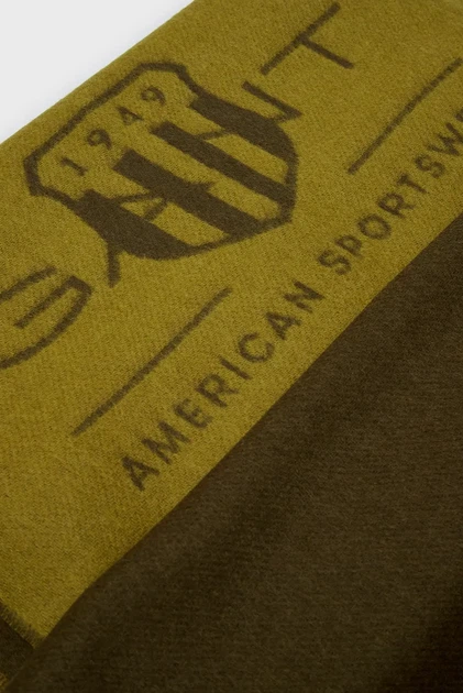 Чоловічий зелений вовняний шарф TONAL ARCHIVE WOVEN SCARF Gant OS 9920207 - Фото 3 Чоловічий зелений вовняний шарф TONAL ARCHIVE WOVEN SCARF Gant OS 9920207 - изображение 3