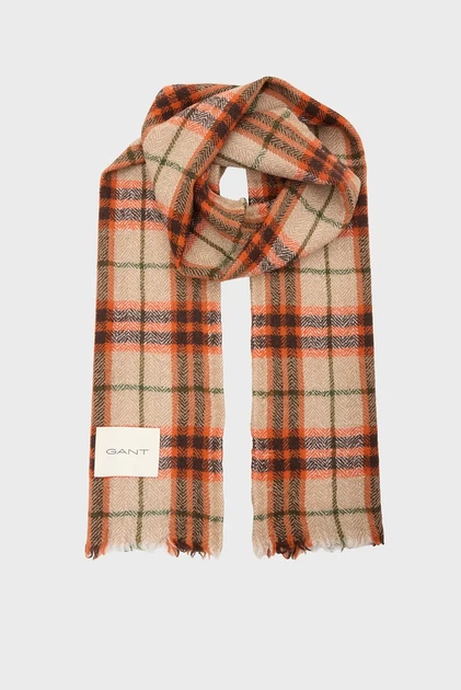 Чоловічий вовняний картатий шарф WOOL HERRINGBONE CHECKED SCARF Gant OS 9920259 - Фото 1 Чоловічий вовняний картатий шарф WOOL HERRINGBONE CHECKED SCARF Gant OS 9920259 - изображение 1