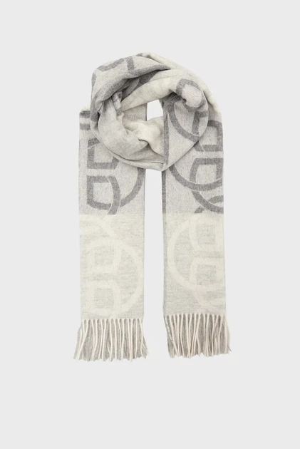 Жіночий сірий шарф з візерунком MONOGRAM WOOL SCARF Gant OS 4920256 - Фото 1 Жіночий сірий шарф з візерунком MONOGRAM WOOL SCARF Gant OS 4920256 - зображення 1