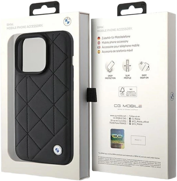 Чохол BMW Leather Quilted для Apple iPhone 15 Pro Max (3666339142414) - зображення 6