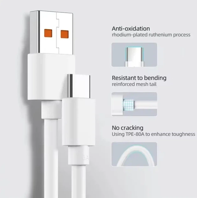 Xiaomi USB‑C кабель 120W для швидкої зарядки 33W/67W - зображення 3