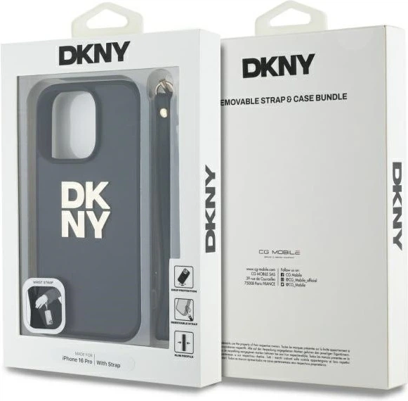 Панель DKNY Wrist Strap Stock Logo для Apple iPhone 16 Pro Black (DKHCP16LPBSWSK) - зображення 7