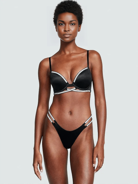 Бюстгальтер Victoria's Secret Shine Cradle Push-Up Bra - 34D - Черный - Фото 2 Бюстгальтер Victoria's Secret Shine Cradle Push-Up Bra - 34D - Черный - изображение 2