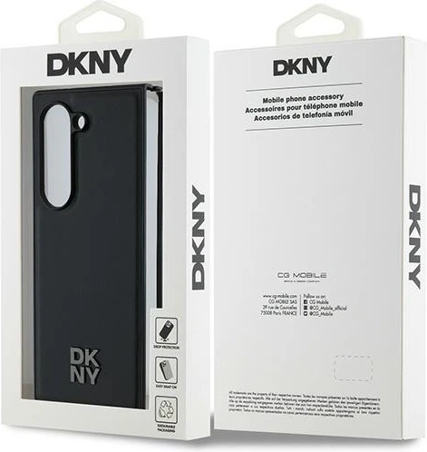 Панель DKNY Plain Leather Metal Stack Logo MagSafe для Samsung Galaxy Z Fold 6 Black (DKHMZFD6PSMCSLK) - зображення 7