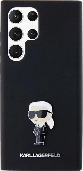 Etui plecki Karl Lagerfeld Silicone Ikonik Metal Pin do Samsung Galaxy S23 Ultra Black (KLHCS23LSMHKNPK) - obraz 3