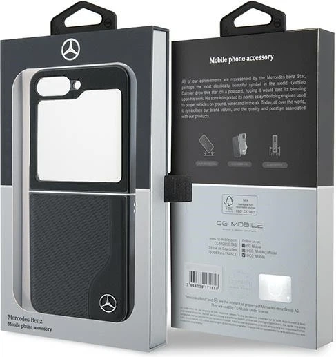Панель Mercedes-Benz Leather Wood Imitation MagSafe для Samsung Galaxy Z Flip 6/ Flip 7 FE Black (MEHMZF623RBGVK) - зображення 8