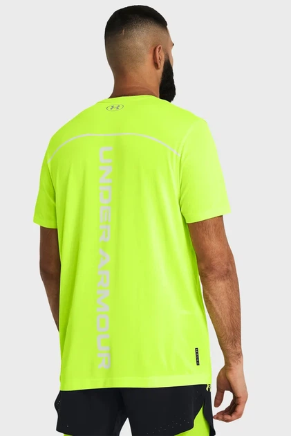 Чоловіча жовта футболка UA Rush Seamless Wordmark SS Under Armour S 1382799-731 - изображение 2