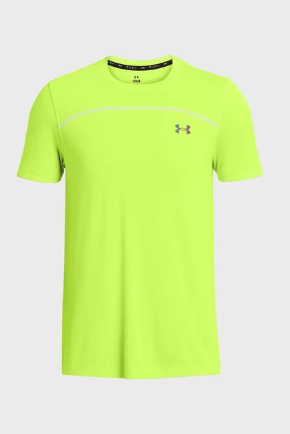 Чоловіча жовта футболка UA Rush Seamless Wordmark SS Under Armour S 1382799-731 - изображение 5
