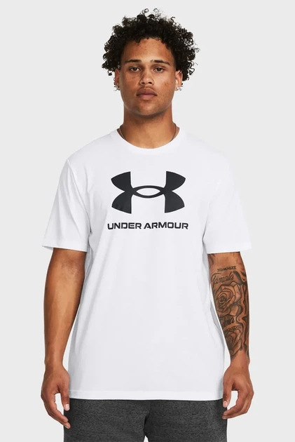 Чоловіча біла футболка UA SPORTSTYLE LOGO UPDATE SS Under Armour L 1382911-100 - Фото 1 Чоловіча біла футболка UA SPORTSTYLE LOGO UPDATE SS Under Armour L 1382911-100 - изображение 1