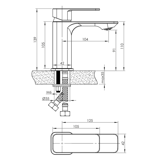 Смеситель для умывальника IMPRESE SLANICE f03512401SA, хром - изображение 2