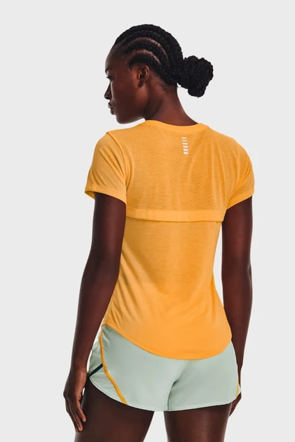 Жіноча жовта футболка UA Streaker SS-ORG Under Armour XS 1361371-814 - зображення 3