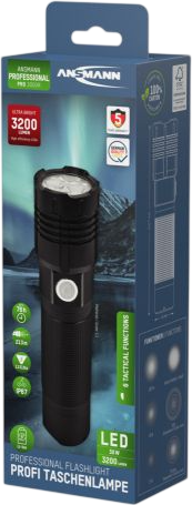 Latarka LED Ansmann Pro 3000R wodoodporna 30W czarna (4013674183012) - obraz 2