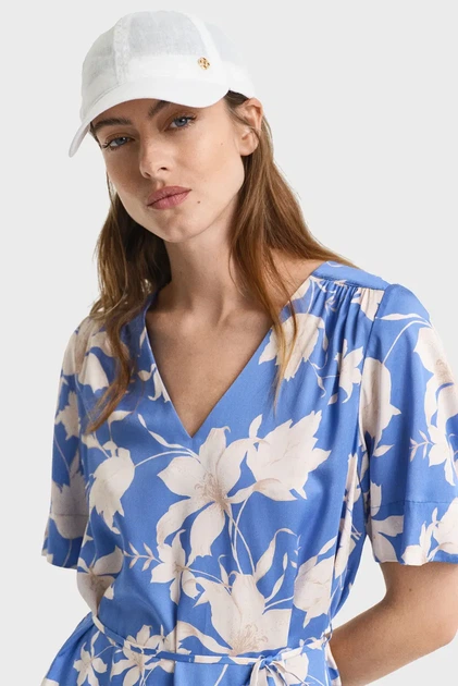 Жіноча синя сукня з візерунком REL FLORAL PRINT SS DRESS Gant 36 4503407 - изображение 4