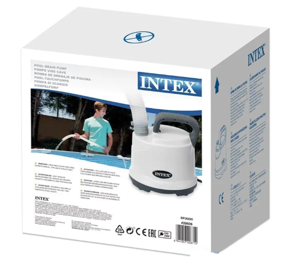 Intex Насос 28606 дренажный, электрический, погружной насос, для откачки и слива воды из бассейна 3 585 л/ч - изображение 5