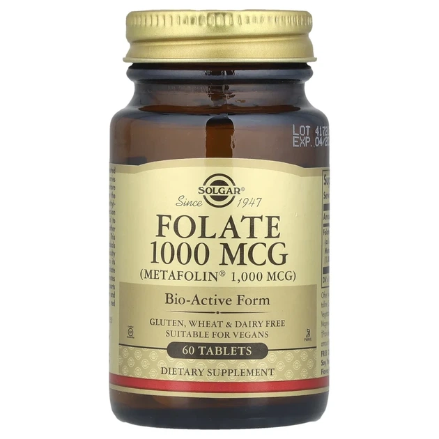 Фолат Solgar (Folate as metafolin) 1000 мкг 60 таблеток (SOL-53595) - Фото 1 Фолат Solgar (Folate as metafolin) 1000 мкг 60 таблеток (SOL-53595) - изображение 1