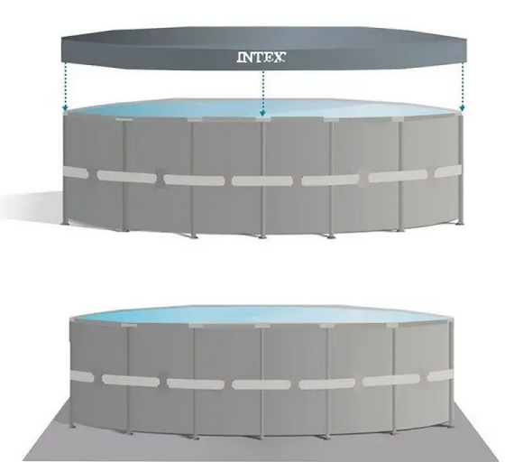 Каркасный бассейн Intex 26730, с картриджным фильтр-насосом, лестницой, тентом и подстилкой, 488x122 см - изображение 4