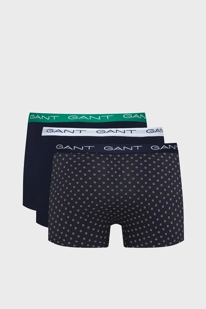 Чоловічі темно-сині боксери (3 шт) MICRO PRINT TRUNK 3 PACK Gant S 902513033 - зображення 6