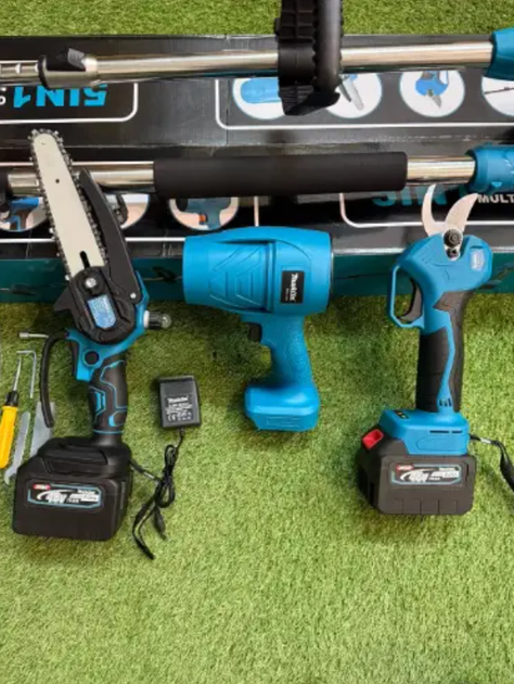 Набір електроінструментів акумуляторних 5в1 Makita 48V/6Ah (Міні пила + Штанга + Секатор + Тример садовий + Повітродувка) - Фото 7 Набір електроінструментів акумуляторних 5в1 Makita 48V/6Ah (Міні пила + Штанга + Секатор + Тример садовий + Повітродувка) - зображення 7