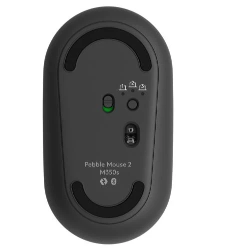 Миша бездротова Logitech Pebble Mouse 2 M350s, Tonal Graphite, Bluetooth / USB Logi Bolt, 400-4000 dpi, 3 кнопки, 1xAA, *Logi Bolt у комплекті не йде (910-007015) - Фото 3 Миша бездротова Logitech Pebble Mouse 2 M350s, Tonal Graphite, Bluetooth / USB Logi Bolt, 400-4000 dpi, 3 кнопки, 1xAA, *Logi Bolt у комплекті не йде (910-007015) - изображение 3