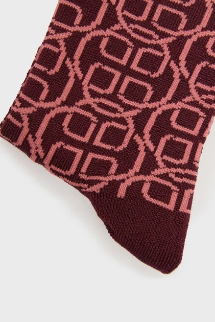Жіночі бордові шкарпетки з візерунком MONOGRAM SOCKS Gant 36-38 4960239 - изображение 2