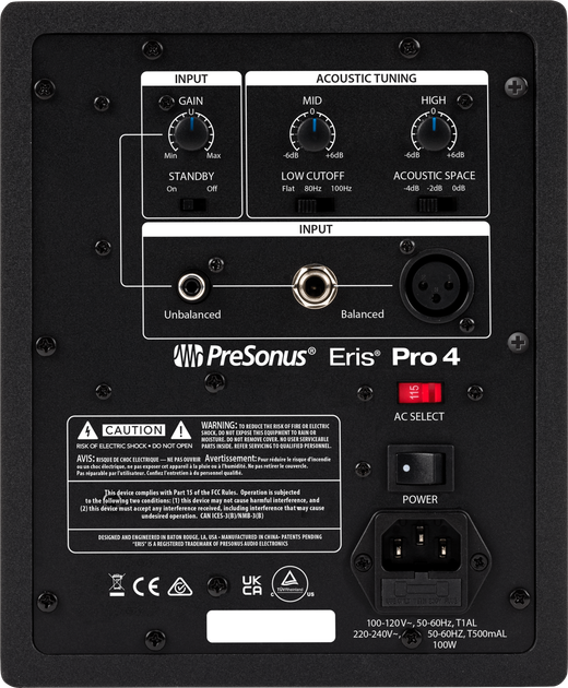 Aktywny monitor studyjny PreSonus Eris Pro 4 (Single) Black (673454011412) - obraz 3