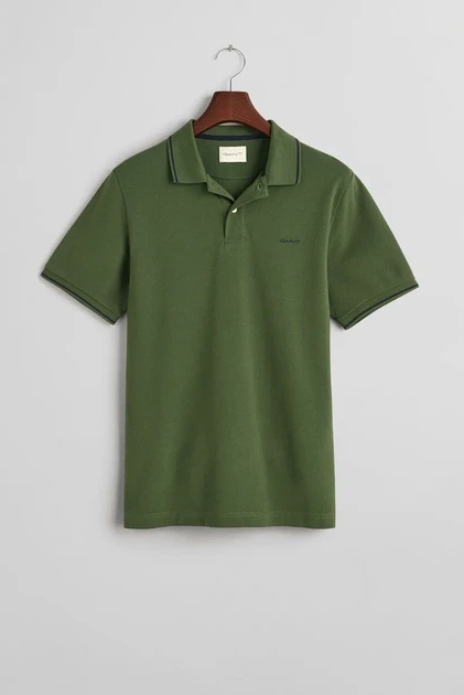 Чоловіче зелене поло TIPPING SS PIQUE POLO Gant XXXL 2062034 - изображение 5