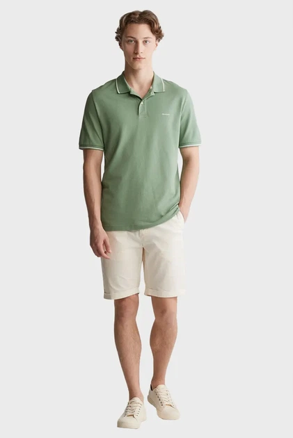 Чоловіче зелене поло TIPPING SS PIQUE POLO Gant M 2062034 - изображение 2