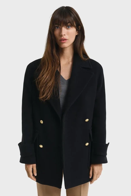 Жіноче чорне вовняне пальто LENGTH Gant M 4700390 - изображение 4