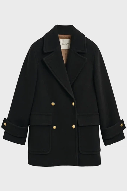 Жіноче чорне вовняне пальто LENGTH Gant M 4700390 - изображение 7
