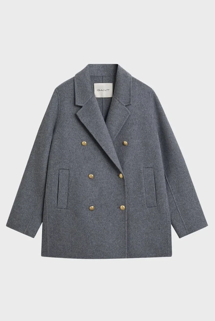 Жіноче сіре вовняне пальто HANDSTITCHED Gant L 4700383 - Фото 7 Жіноче сіре вовняне пальто HANDSTITCHED Gant L 4700383 - изображение 7