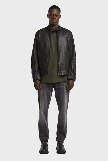 Чоловіча чорна шкіряна куртка Biker G-Star RAW M D27137,B508 - зображення 2