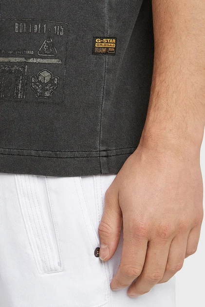 Чоловіча чорна футболка Shipping G-Star RAW XXL D26050,C756 - зображення 4