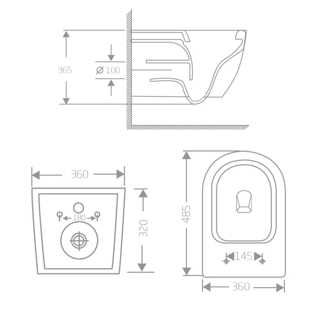 Унитаз подвесной Qtap Jay Ultra Quiet 485х360х320 мм, Matt Black, сиденьем Slim Duroplast/ Soft-close/ Quick Relase QT07335177MB - изображение 2