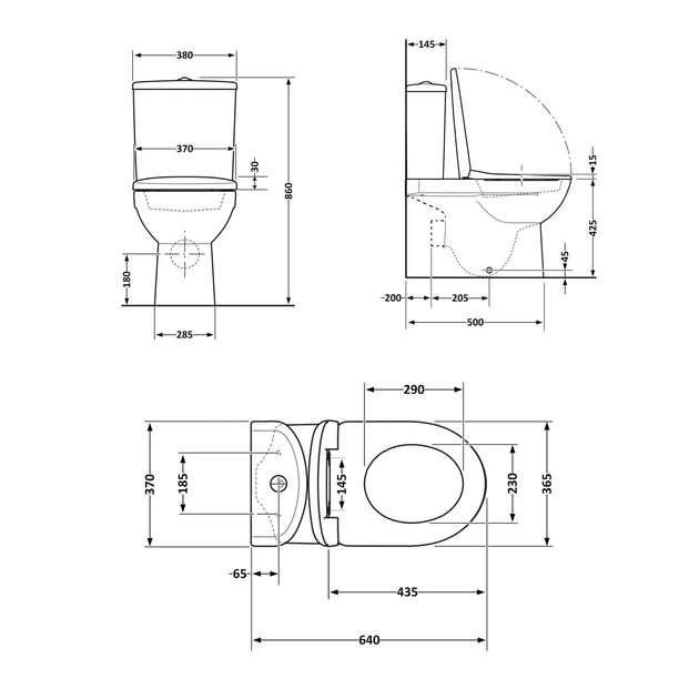 Унитаз напольный Qtap Swan Ultra Quiet с сидением Soft-close 640x360x835 мм QT16222182TW White - изображение 11