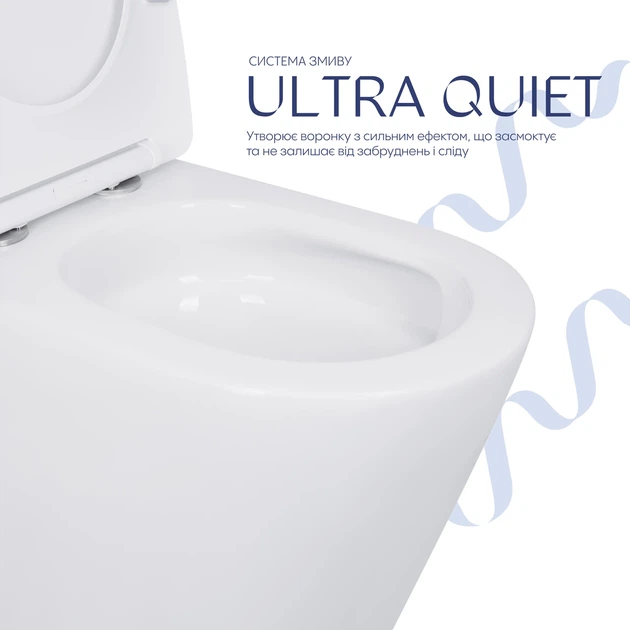 Унитаз-компакт Qtap Scorpio безободковый Ultra Quiet с сиденьем Soft-close QT14222125AUQW - изображение 4