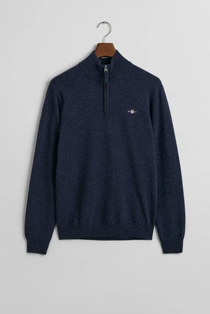 Чоловіча темно-синя вовняна кофта SUPERFINE Gant S 87213 - изображение 5