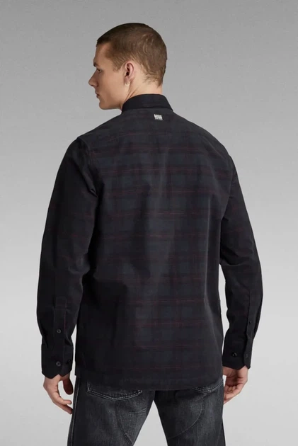 Чоловіча чорна вельветова картата сорочка Workwear Panel G-Star RAW S D23560,D413 - зображення 3