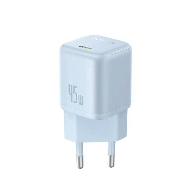 Мережевий зарядний пристрій Baseus PicoGo 45W, GaN, USB-C, Power Delivery, швидка зарядка для смартфонів, планшетів і ноутбуків, компактний адаптер - Фото 1 Мережевий зарядний пристрій Baseus PicoGo 45W, GaN, USB-C, Power Delivery, швидка зарядка для смартфонів, планшетів і ноутбуків, компактний адаптер - зображення 1