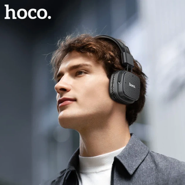 Наушники HOCO W56 Earl Bluetooth 5.3 накладные беспроводные, до 25 часов работы, Hi-Fi звук, складные, черный - изображение 4