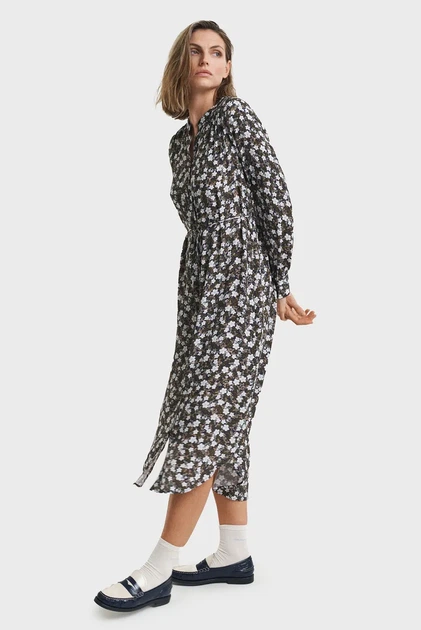 Жіноча синя сукня з візерунком REG FLORAL PRINT Gant 34 4503426 - Фото 1 Жіноча синя сукня з візерунком REG FLORAL PRINT Gant 34 4503426 - изображение 1