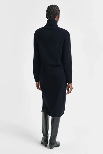 Жіноча темно-синя вовняна сукня DETAIL TURTLENECK DRESS Gant S 4502089 - изображение 3