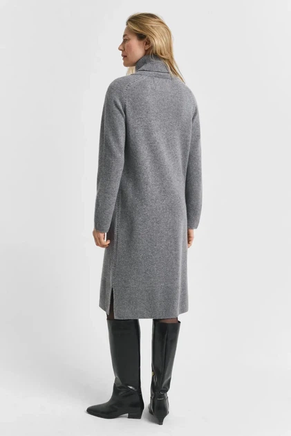 Жіноча сіра вовняна сукня DETAIL TURTLENECK DRESS Gant S 4502089 - Фото 3 Жіноча сіра вовняна сукня DETAIL TURTLENECK DRESS Gant S 4502089 - изображение 3