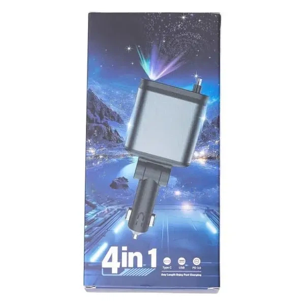 Автомобільний зарядний пристрій Starry Sky з LED проектором зоряного неба, швидка зарядка, USB-A + USB-C + Lightning, зарядка в прикурювач для телефону, сірий - Фото 7 Автомобільний зарядний пристрій Starry Sky з LED проектором зоряного неба, швидка зарядка, USB-A + USB-C + Lightning, зарядка в прикурювач для телефону, сірий - зображення 7