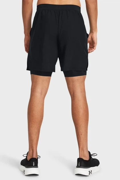 Чоловічі чорні шорти UA LAUNCH 7'' 2-IN-1 SHORTS Under Armour 3XL 1382641-001 - изображение 3