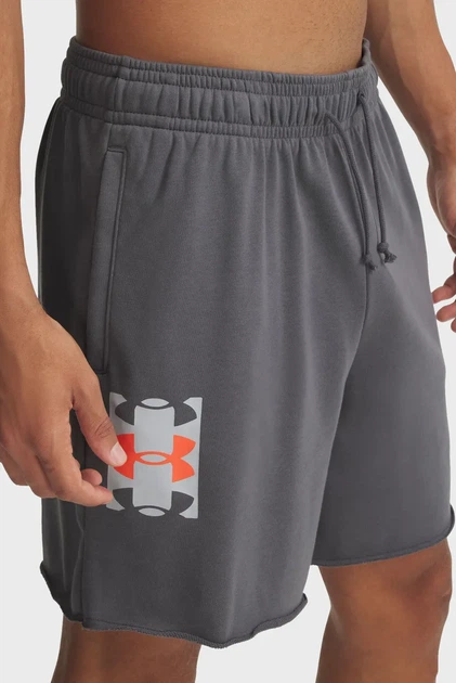Чоловічі сірі шорти UA Rival TerryLogo8inShort Under Armour MD 1390147-025 - изображение 4