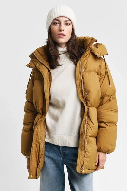 Жіночий гірчичний пуховик MID LENGTH DOWN JACKET Gant M 4700347 - изображение 4
