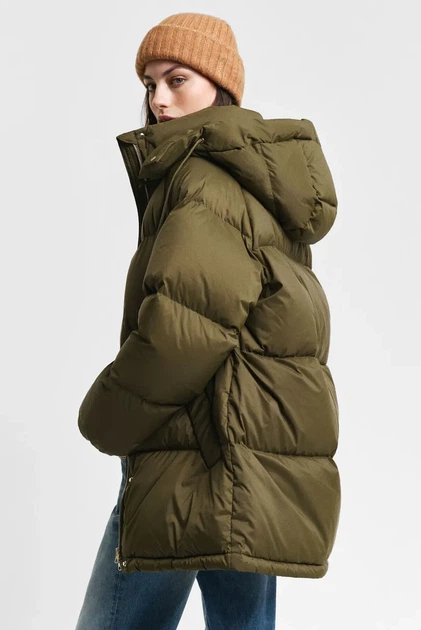 Жіночий оливковий пуховик MID LENGTH DOWN JACKET Gant M 4700347 - Фото 3 Жіночий оливковий пуховик MID LENGTH DOWN JACKET Gant M 4700347 - зображення 3
