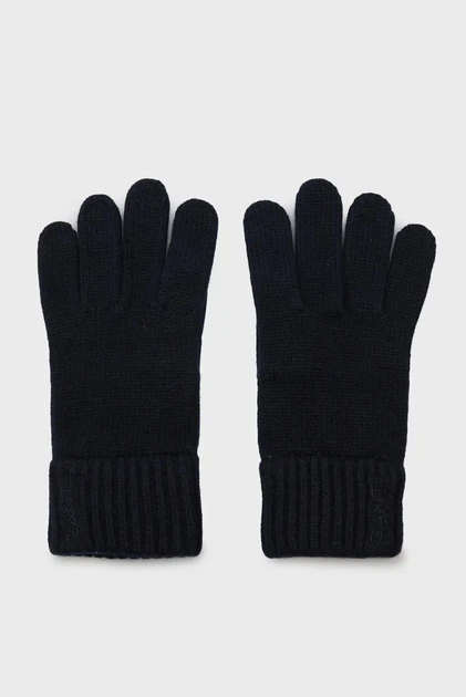 Жіночі темно-сині вовняні рукавички WOOL KNITTED GLOVES Gant OS 4930017 - Фото 1 Жіночі темно-сині вовняні рукавички WOOL KNITTED GLOVES Gant OS 4930017 - изображение 1