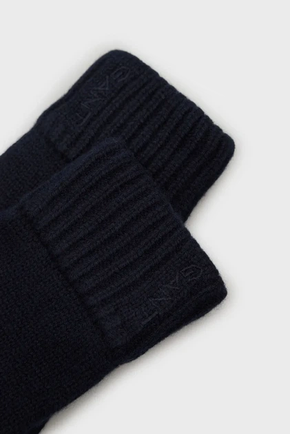Жіночі темно-сині вовняні рукавички WOOL KNITTED GLOVES Gant OS 4930017 - Фото 3 Жіночі темно-сині вовняні рукавички WOOL KNITTED GLOVES Gant OS 4930017 - изображение 3