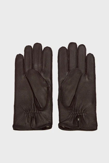 Чоловічі темно-коричневі шкіряні рукавиці CASHMERE Gant XL 9931074 - изображение 2